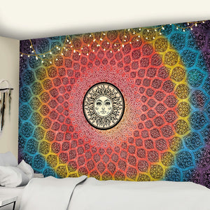 Mandala Tapestry Wall Hanging Boho Decor Wall Cloth Tapestries Psychedelic Hippie Night Moon Tapestry Mandala Wall Carpet